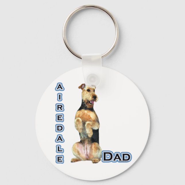 Airedale Terrier Vater 4 - Schlüsselanhänger (Vorderseite)
