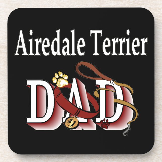 Airedale Terrier Vater Getränkeuntersetzer (Vorderseite)