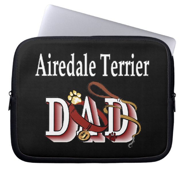 Airedale Terrier Vater Laptopschutzhülle (Vorderseite)
