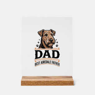 Airedale Terrier Vater Vintage Hund Vater Shirt_1 Acrylschild