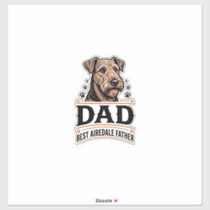 Airedale Terrier Vater Vintage Hund Vater Shirt_1 Aufkleber