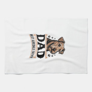 Airedale Terrier Vater Vintage Hund Vater Shirt_1 Geschirrtuch