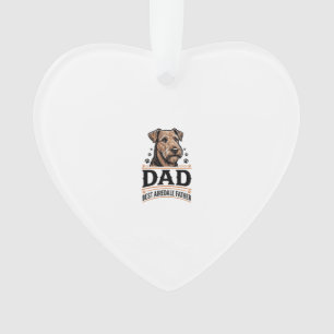 Airedale Terrier Vater Vintage Hund Vater Shirt_1 Ornament
