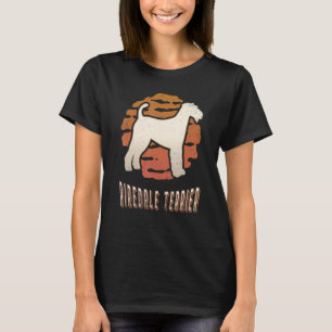 Airedale Terrier Vintag Retro Classic Dog Sunset T-Shirt