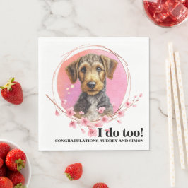 Airedale Terrier Wedding Napkins mit Hunden Foto Serviette