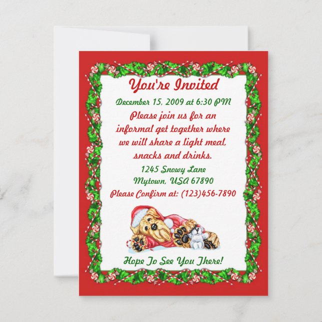 Airedale Terrier Weihnachten Gewartet für Santa Einladung (Rückseite)