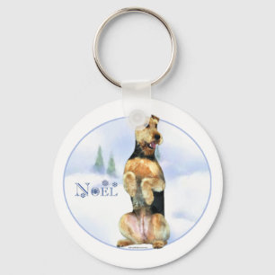 Airedale Terrier Weihnachten - Magnet Schlüsselanhänger