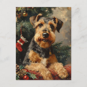 Airedale Terrier Weihnachten Postkarte