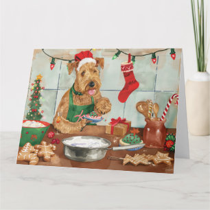 Airedale Terrier Weihnachtsbäckerei: Festliches We Karte