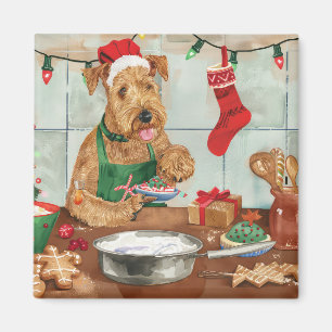 Airedale Terrier Weihnachtsbäckerei: Festliches We Magnet