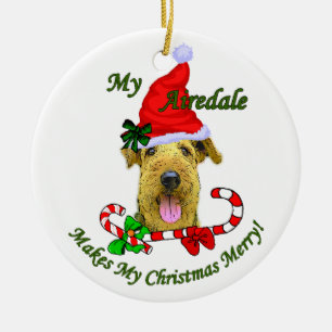Airedale Terrier Weihnachtsgeschenk Keramik Ornament