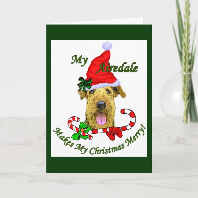 Airedale Terrier Weihnachtsgeschenke Feiertagskarte (Vorderseite)