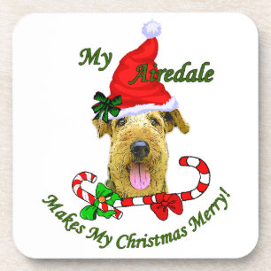 Airedale Terrier Weihnachtsgeschenke Getränkeuntersetzer