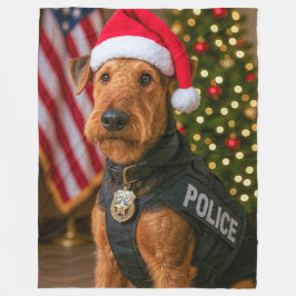 Airedale Terrier Weihnachtskarte Fleecedecke
