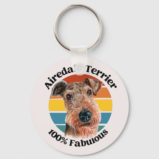 Airedale Terrier witziger Zitat Schlüsselanhänger (Vorderseite)