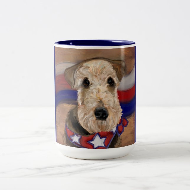 AIREDALE TERRIER ZWEIFARBIGE TASSE (Mittel)
