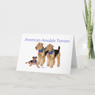 Airedale Terriers Amerikanische Flagge Karte