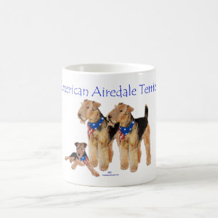 Airedale Terriers Amerikanische Flagge Tasse