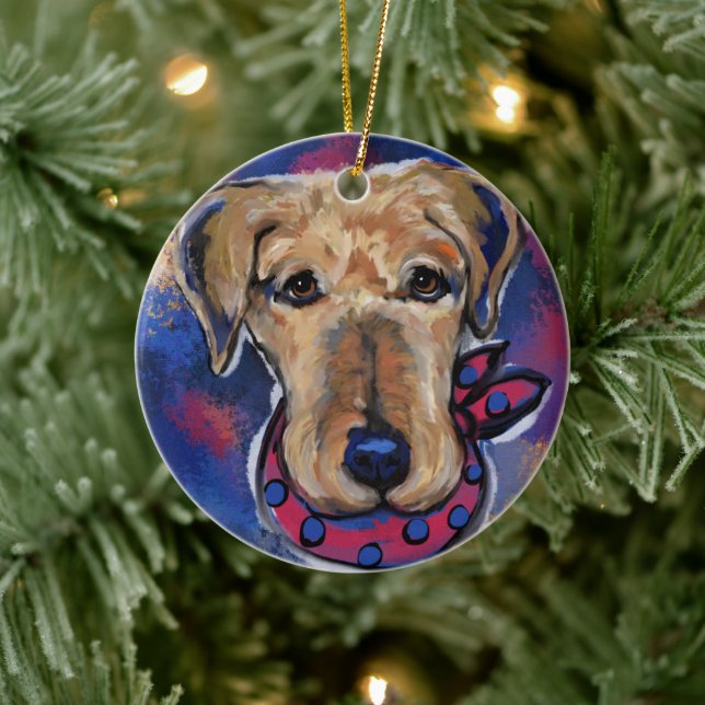 Airedale Terriers Keramik Ornament (Baum)