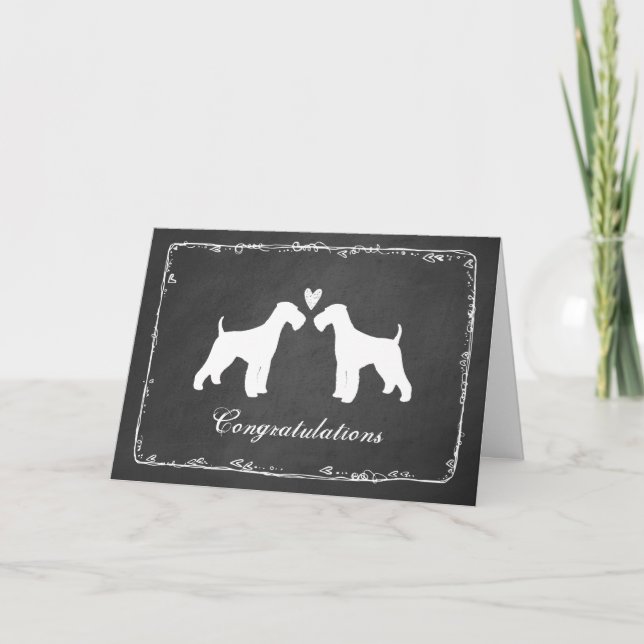 Airedale Terriers Wedding Glückwunsch Karte (Vorderseite)