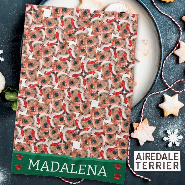 Airedale Terrrier Christmas Dog Geschirrtuch (Von Creator hochgeladen)