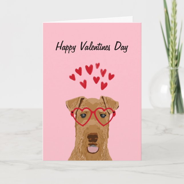 Airedale Valentine Liebe Card Feiertagskarte (Vorderseite)