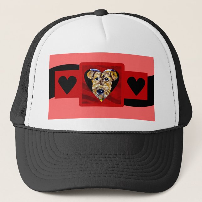 Airedale Valentine Truckerkappe (Vorderseite)