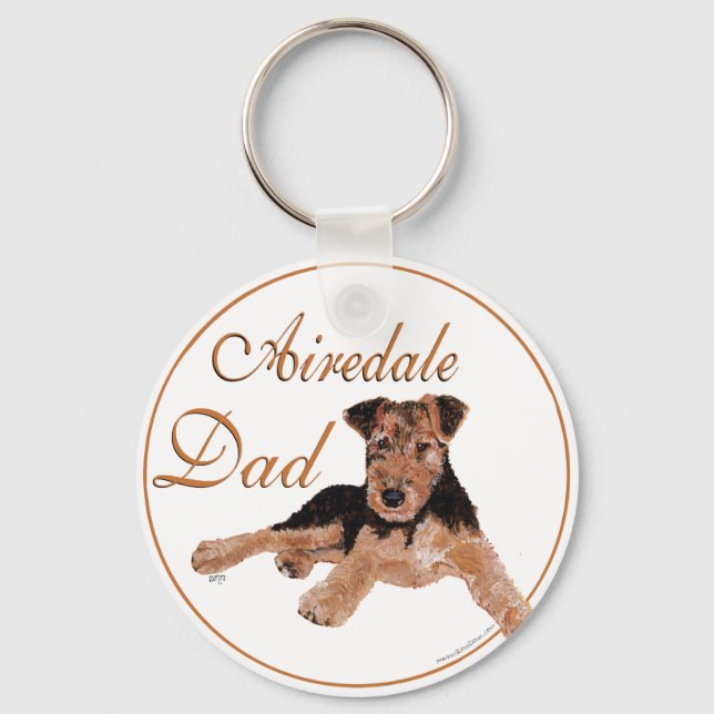 Airedale Vater Schlüsselanhänger (Vorderseite)