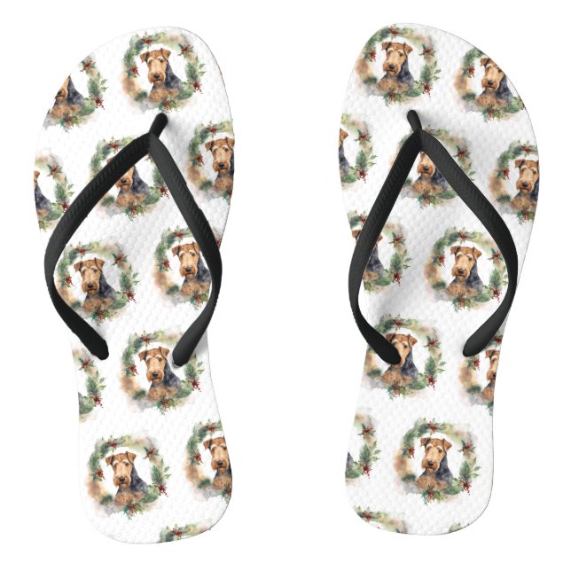 Airedale Weihnachtsfest Flip Flops (Fußbett)