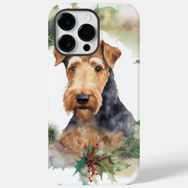 Airedale-Weihnachtskränze Festiver Hund Case-Mate iPhone Hülle (Rückseite)
