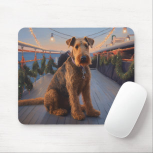 Airedale Weihnachtskreuzfahrt: Pawsome Weihnachtsf Mousepad
