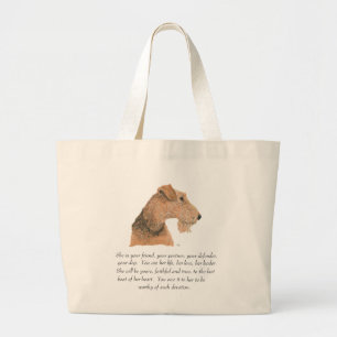 Airedale-, Welsh-, Lakeland Terrier Andenken Jumbo Stoffbeutel