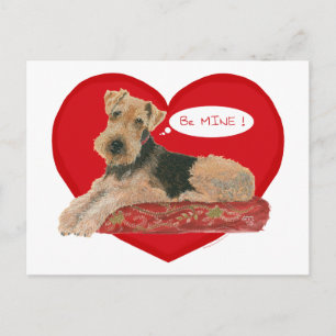 Airedale / Welsh Terrier Valentine Feiertagspostkarte