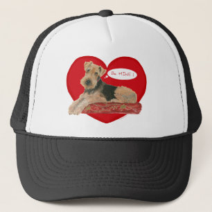 Airedale / Welsh Terrier Valentinstag Truckerkappe