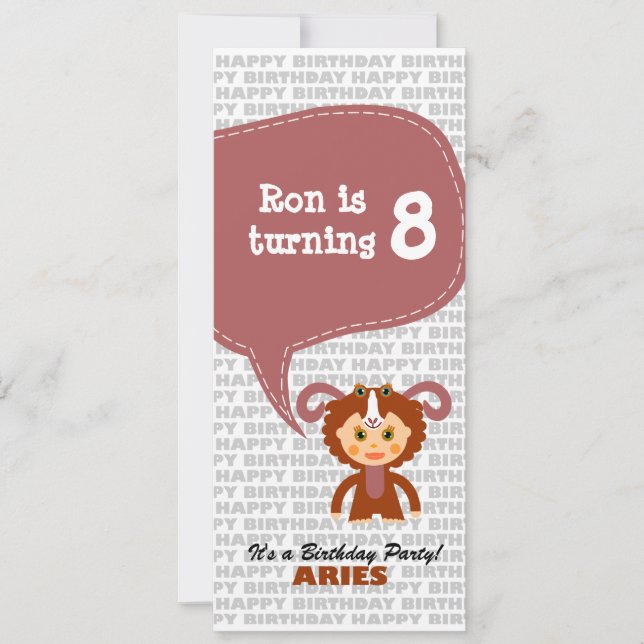 Aires Einladung Geburtstagsparty (Vorderseite)