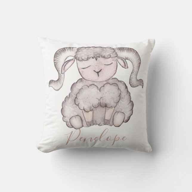 Aires Ram Monogram Lumbar Pillow Kissen (Vorderseite)