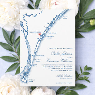 Airlie Gardens Hochzeit Navy Wilmington NC Karte