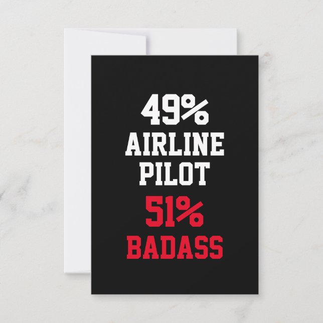 Airline Pilot Badass Card Karte (Vorderseite)