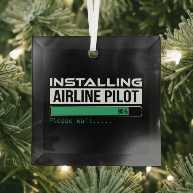 Airline PIlot Loading Funny Pilot Student Ornament Aus Glas (Insitu)