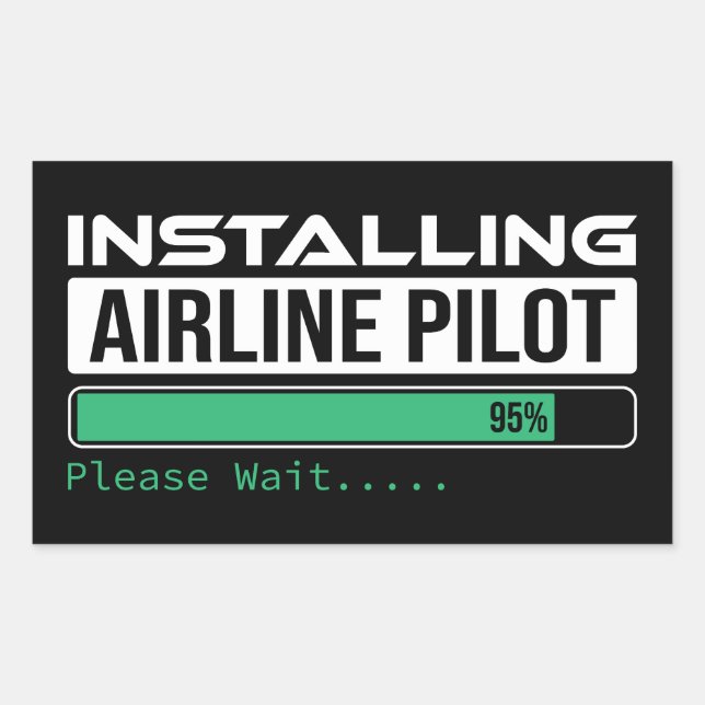 Airline PIlot Loading Funny Pilot Student Rechteckiger Aufkleber (Vorderseite)