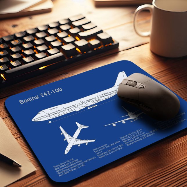 Airliner 747 - Flugzeugkonzept Zeichn Plan ABD Mousepad (Von Creator hochgeladen)