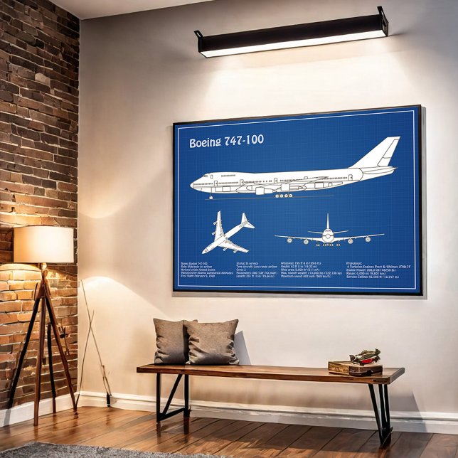 Airliner 747 - Flugzeugkonzept Zeichn Plan ABD Poster (Von Creator hochgeladen)
