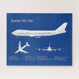 Airliner 747 - Flugzeugkonzept Zeichn Plan ABD Puzzle