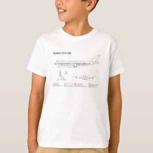 Airliner 747 - Flugzeugkonzept Zeichnend Pläne BD T-Shirt
