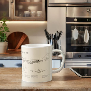 Airliner 747 - Flugzeugkonzept Zeichnend Pläne SD Kaffeetasse