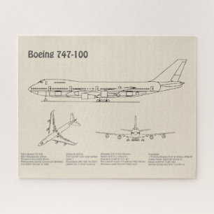 Airliner 747 - Flugzeugkonzept Zeichnend Pläne SD Puzzle
