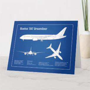 Airliner 787 - Flugzeugkonzept Zeichn Plan ABD Dankeskarte