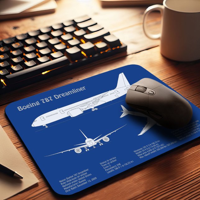 Airliner 787 - Flugzeugkonzept Zeichn Plan ABD Mousepad (Von Creator hochgeladen)