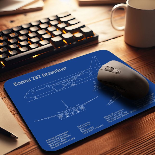 Airliner 787 - Flugzeugkonzept Zeichnend Pläne AD Mousepad (Von Creator hochgeladen)