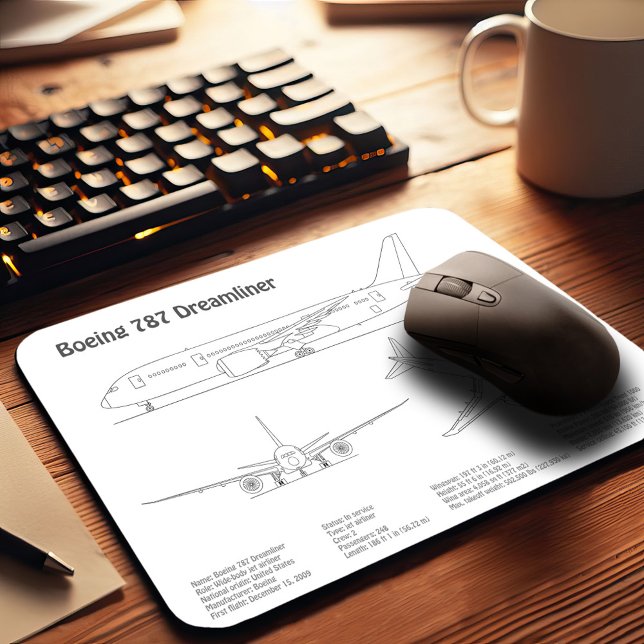 Airliner 787 - Flugzeugkonzept Zeichnend Pläne BD Mousepad (Von Creator hochgeladen)